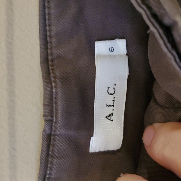 A.L.C Kingsly Lace Up Olive Green Skinny Pant Size 6 - Picture 7 of 8